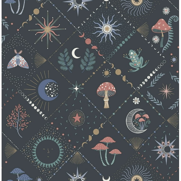 Fine Decor Elmira Black Mystical Wallpaper