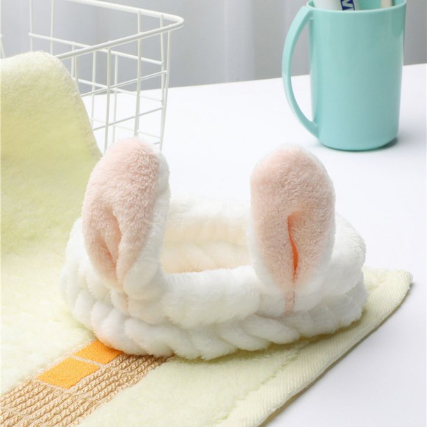 Bonitas y lindas orejas de conejo tridimensionales, banda para el cabello para lavarse la cara, mascarilla de maquillaje, banda para el cabello, accesorios para el cabello de estilo coreano