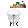 thumbnail image 5 of 60" Cast Iron R5120BL-BNK Soaking Clawfoot Tub and Tray with External Drain in Brushed Nickel and Matte Black Clawfeet, 5 of 9