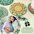 thumbnail image 6 of 8pcs DIY Diamond Painting Coaster Kit with Green Floral Design and Stand, Perfect for Home Decor and Gift Giving, 6 of 6