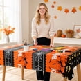 thumbnail image 5 of Halloween Disposable Tablecloth 54x108Inch, Black Pumpkin Design Party Cloth, Waterproof Plastic Table Cover for Indoor Outdoor Dining Buffet Decor, 5 of 7