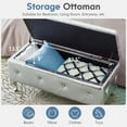 thumbnail image 3 of Aukfa Storage Ottoman Bench with Crystal Buttons for Bedroom,Silver, 3 of 7