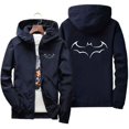 thumbnail image 4 of Chaqueta a prueba de viento con cremallera y estampado de murciélago para hombre y mujer, sudaderas con capucha, ropa de protección solar, abrigo deportivo informal de manga larga con capucha, Top fin, 4 of 4