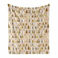 thumbnail image 1 of Floral Soft Flannel Fleece Throw Blanket, Blossoming Flowers in Different Vases Spring Themed Vintage Layout, Cozy Plush for Indoor and Outdoor Use, 70" x 90", Dark Peach Multicolor, by Ambesonne, 1 of 5
