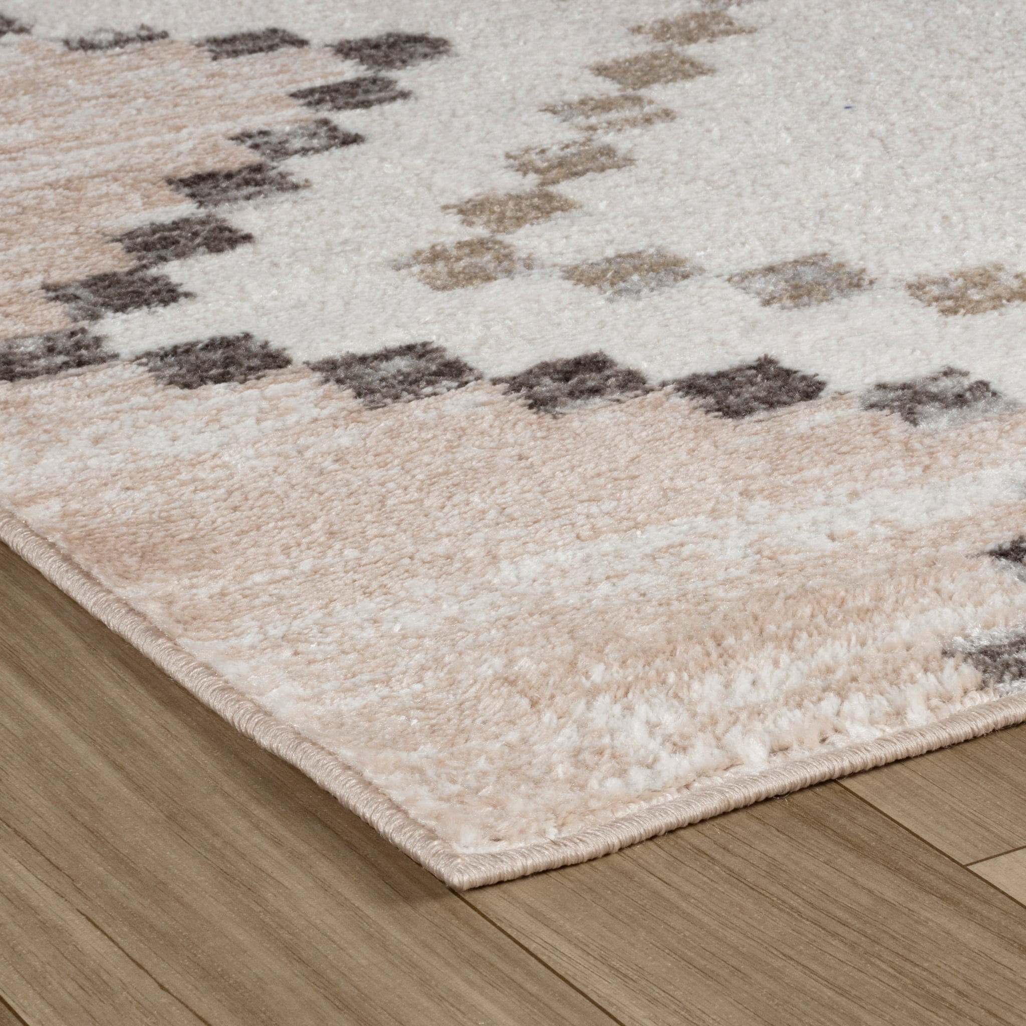 Rug Branch Cadence Abstract Indoor Area Rug, Beige Brown, Boho - Living Room, Bedroom, Dining Room, and Kitchen