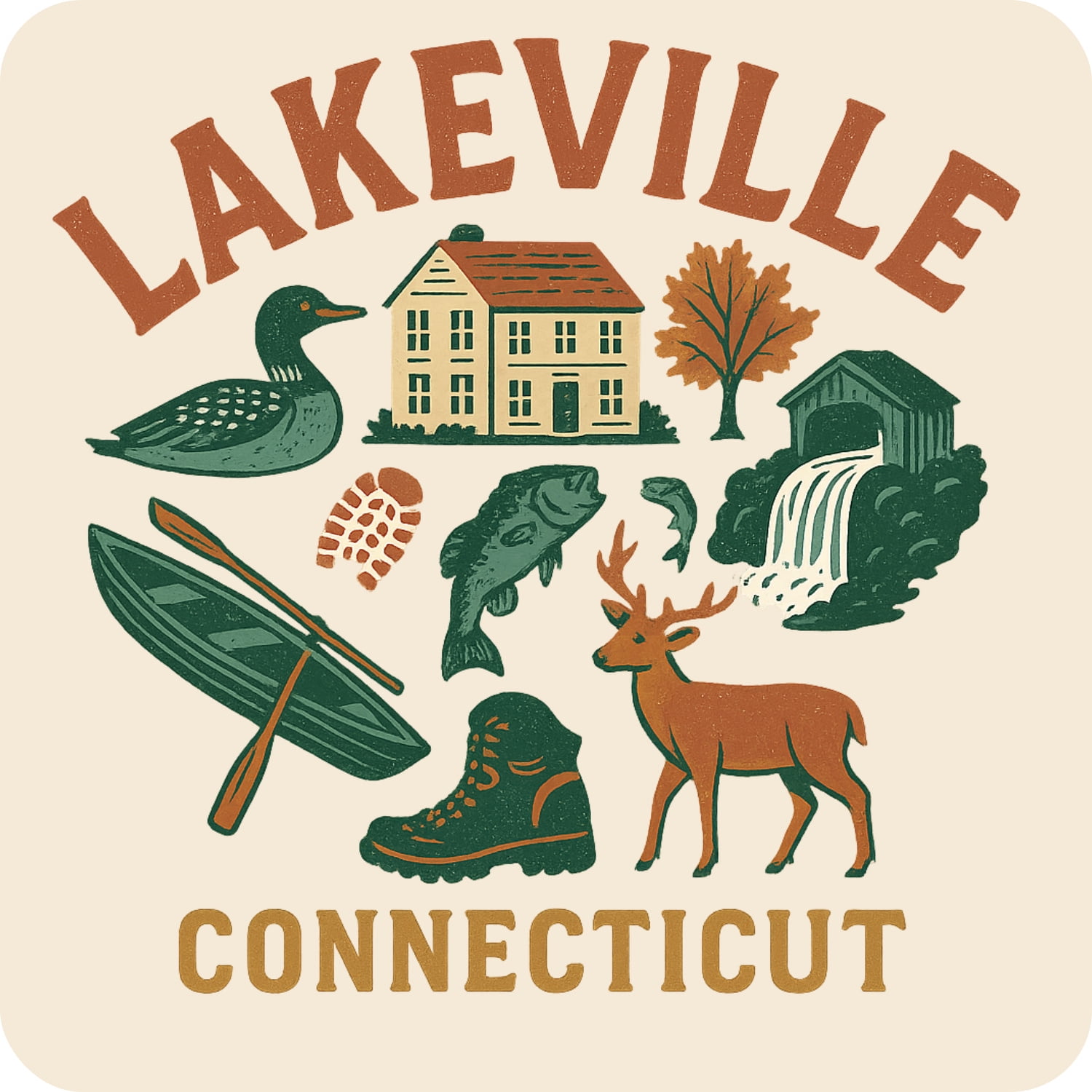 Lakeville Connecticut Keepsakes Souvenir Vinyl Sticker – Destination Travel Keepsake Collectible (3-Inches Wide)