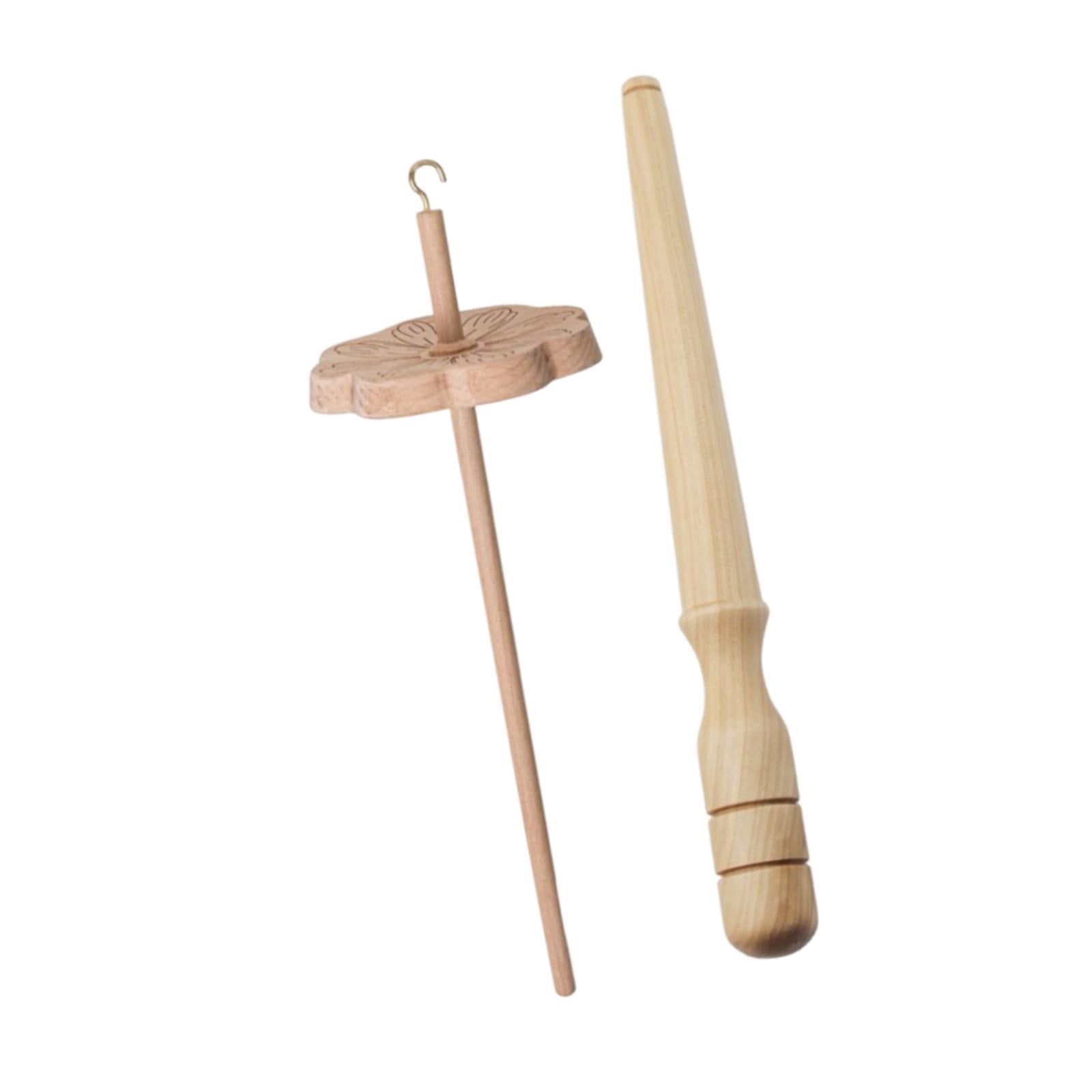 FVDPWYE Drop Spindle Wooden DIY Crafts Supply with Winder Stick Portable Weaving Spindle without wool strips