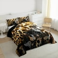 thumbnail image 3 of Castle Fairy Female Men Animal Cheetah Print Bedding Comforter Set 2pcs,Vintage Aesthetic Twin Comforter Sets Microfiber,Abstract Retro Breathable Bedding Set,Lightweight Room Decor,Reversible, 3 of 8
