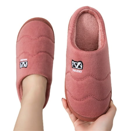 

Newest Fluffy Stuffed Slippers Cute For Bedroom Rose Red C 36-37