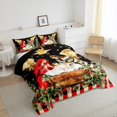 thumbnail image 3 of jejeloiu Christmas Theme Bedding Comforter Set,Galaxy Starry Night Twin Comforter Sets,Red Geometric Grid Bedding Set For Child,Microfiber Bedroom Decor Reversible,2pcs, 3 of 8