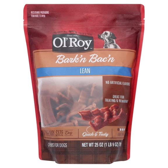 Ol' Roy Bark'n Bac'n Dog Treats, Lean, 25 oz