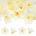 thumbnail image 1 of Uxcell 30-Pack Cabezas de Flores Plumeria Artificiales, 3.94"/ 10cm Flores Plumeria Falsas de Seda para Manualidades DIY, Blancas, 1 of 1