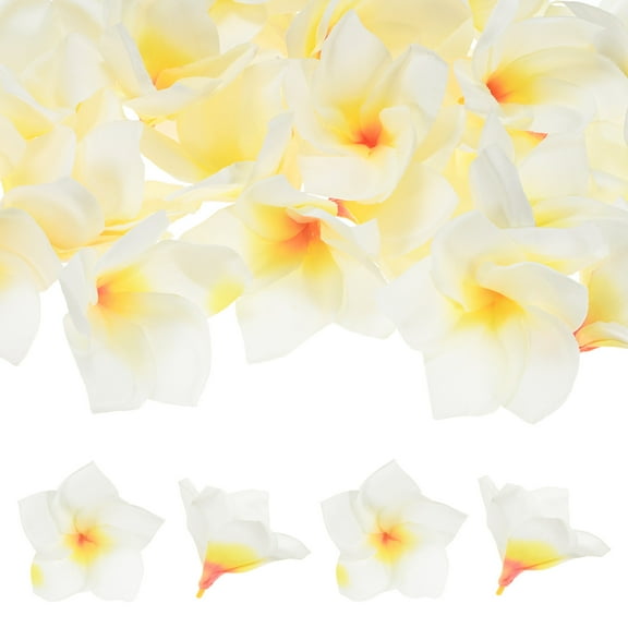 Uxcell 30-Pack Artificial Plumeria Flower Heads, 3.94"/ 10cm Fake Plumeria Flowers Silk for DIY Crafts, White