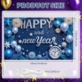 thumbnail image 2 of Blue Silver Theme Happy New Year Banner Metallic Balloons New Year Display Star Decorations Firework Elements Festive Backdrop for New Year Party Holiday Celebration Indoor Decoration, 2 of 8