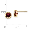 thumbnail image 3 of Primal Gold 14 Karat Yellow Gold 5mm Bezel Garnet Stud Earrings, 3 of 5