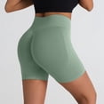 thumbnail image 4 of idosla Workout Shorts for Women Gym, Workout, Yoga Butt Lifting, Tummy Control, Hidden Scrunch Spandex Biker Shorts (Green, M), 4 of 4