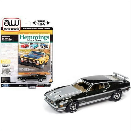Auto World 1971 Ford Mustang Boss Black Car Play Vehicle