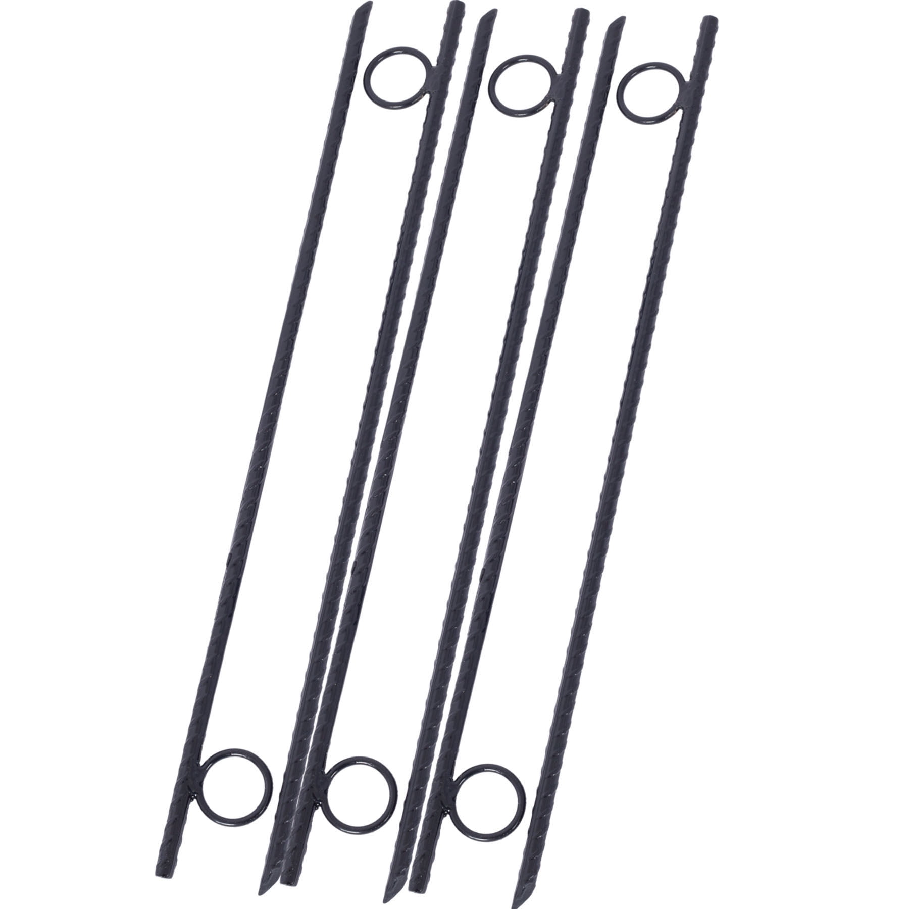 6pcs Rebar Stake with loop Grip 3/8x 18 Inch Steel Durable Heavy Duty Tent Canopy Ground Stakes with Angled Ends and 1 Inch Loops for Campsites and Canopies