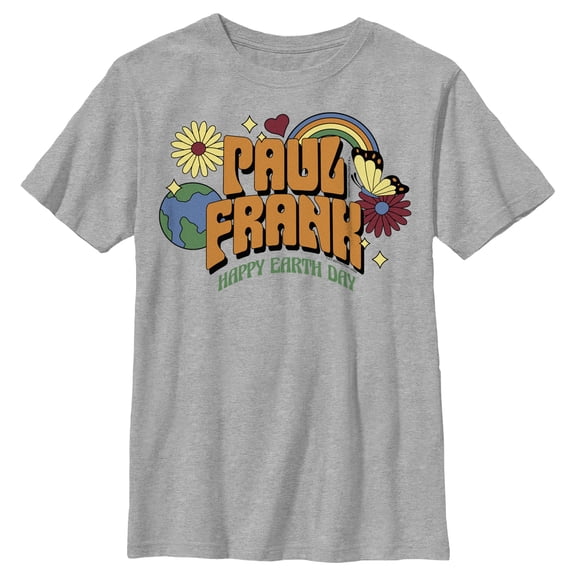 Boy's Paul Frank Vintage Happy Earth Day  Graphic Tee Athletic Heather Medium
