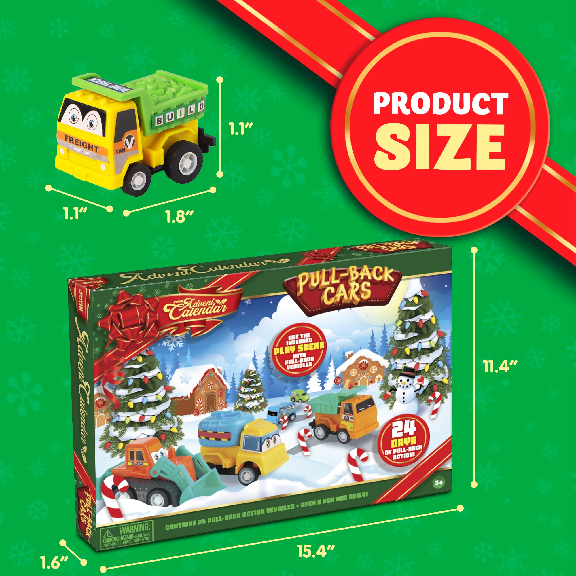 JOYIN 2022 Christmas Advent Calendar with 24 Different Vehicles