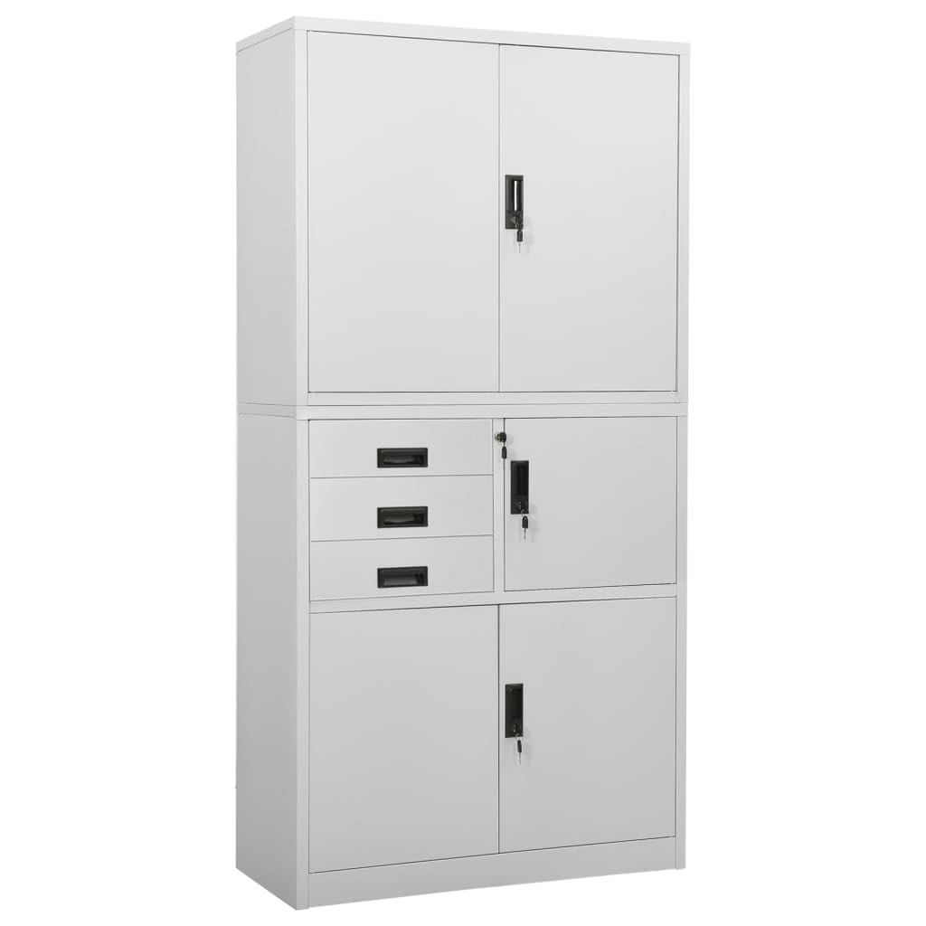 vidaXL Filing Cabinet Storage File Cabinet with Shelves for Living Room Steel