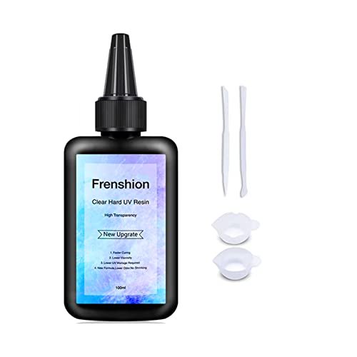 100g Upgrade Quick Cure! Hard Type Crystal Clear UV Resin, UV Glue Ultraviolet Curing, Solar Cure Sunlight Activated Resin Adhesive Glue for Jewelry Making, Casting & Coating+4 Tool