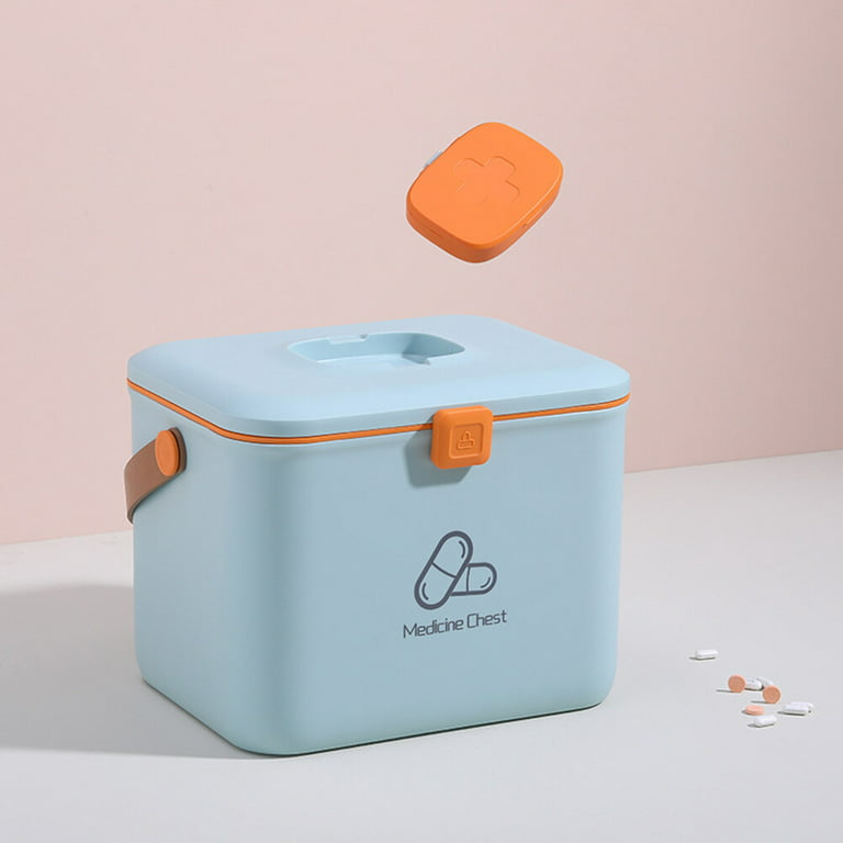 Medicine Box Box Storage First Aid Chest Organizer Medication Lock Familyhousehold Lockable Kit Safe Bin Tin, Size: 1