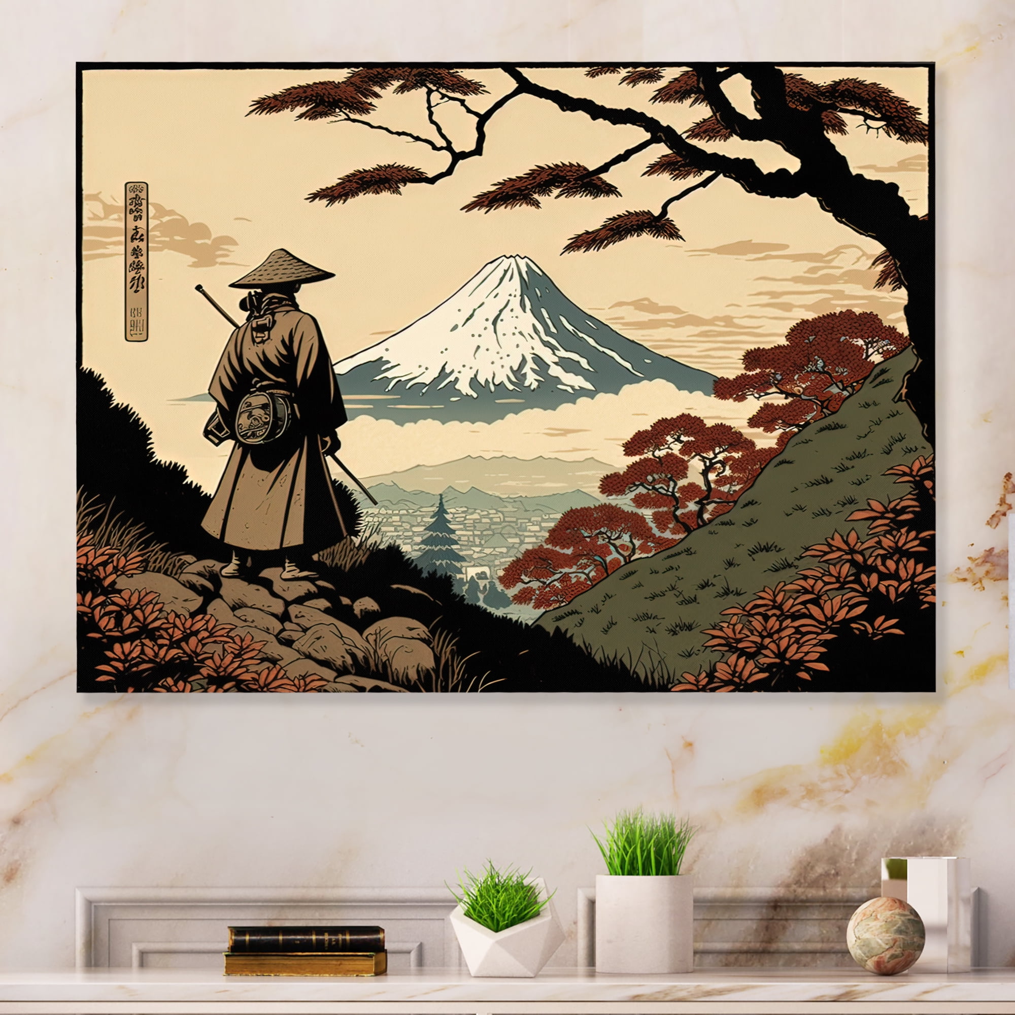 Designart Samurai In Japon I Canvas Wall Art