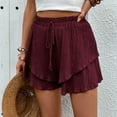 thumbnail image 4 of cfhntfmh Women Flowy Shorts Ruffle Shorts Skirts Boho Summer Tennis Casual Mini Skirts Baggy Wide Leg Shorts, 4 of 7