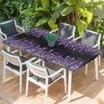thumbnail image 2 of Purple Lavender Table Cloths for 5 Foot Rectangle Tables, Spring Watercolor Wildflowers Plant Black Patio Waterproof Elastic Fitted Tablecloths, Washable Rectangular Table Cover for Camping, 2 of 8