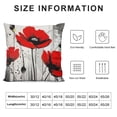 thumbnail image 5 of HENGT  Poppy Flower Square Throw Pillow Cover Red Poppies Soft Pillowcases Pillow Cushion Covers for Home Sofa Couch Garden Bench Living Room Car Decoration, Grunge Poppies Field, 5 of 5