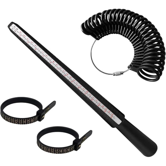 Ring Sizer UK, Ring Measurement Tool With Plastic Stick & Adjustable Sizing Belt, Accurate Size Measurement Tool For Jewelers, Wedding Rings, Men & Women