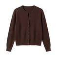 thumbnail image 4 of ZHOGXU Elegant Blend Round Neck Cardigan For Women Soft Knit Cardigan For Women Sweater Everyday Cozy Fashion Clothes, 4 of 4