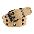 thumbnail image 2 of yuksok Double Grommets Belt Aesthetic Casual Pin Buckle Belt Punk Belts Canvas Belt 110cm, 2 of 9