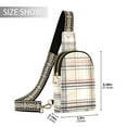 thumbnail image 2 of FORMRS Womens Crossbody Sling Bag Travel Daypack Shoulder Chest Backpack, Beige Plaid Pattern, 2 of 7