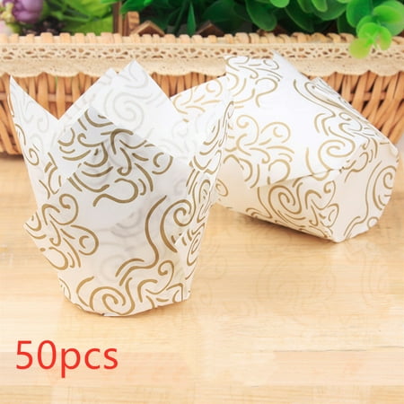 

Homeex 50 cup cake tins White Golden Cloud Q50pcs