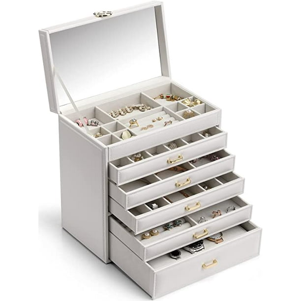 Vlando 6 Tier Huge Jewelry Boxes & Organizers for Mothers Day Gift