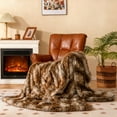 thumbnail image 4 of Gymax Fluffy Faux Fur Throw Blanket 540GSM Soft Fuzzy Luxury Faux Raccoon Fur Blanket, 4 of 10