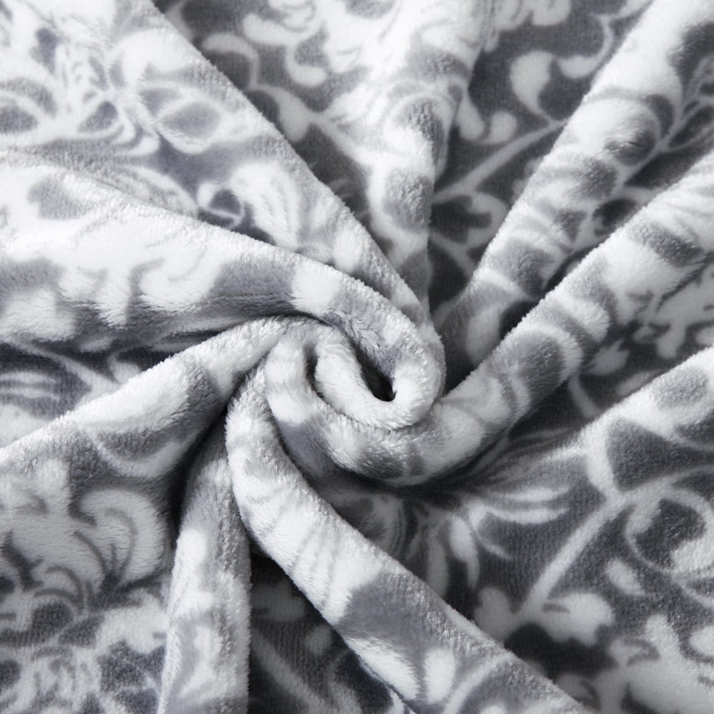 Luxury Soft Printed Flannel Fleece Throw Blanket with Decorative Tassels for Bed,Couch,50" x 60"