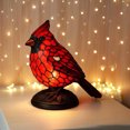 thumbnail image 4 of Bewildely Lámpara de cardenal, lámpara de decorativa de resina con forma de pájaro rojo, ideal para mesita de noche, sala de estar, Iluminación y accesorios, 4 of 6