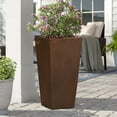 thumbnail image 2 of LuxenHome Rustic Brown MgO 18.5in. H Tall Tapered Planter, 2 of 10