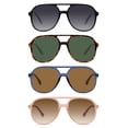 thumbnail image 1 of YDAOWKN Gafas de sol de aviador cuadradas retro para mujer y hombre, gafas de sol vintage de los años 70 con doble puente, 1 of 1