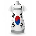 thumbnail image 3 of Korean Flag Apron, Grunge Brush Paint on Backdrop Effect, Unisex Kitchen Bib with Adjustable Neck for Cooking Gardening, Adult Size, Grey Multicolor, by Ambesonne, 3 of 4