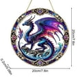 thumbnail image 3 of Uuiauoio Charming Dragon Stained Glass Window Hanging Sun Catcher Decor Stained Panel Hangings Wall Art Decor, Garden Courtyard Acrylic Pendant, 3 of 7