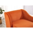thumbnail image 5 of Fashionable Design with Tilted Backrest and Curved Armrests - Cozy Home Embellishment Orange Velvet Chaise Lounge Chair, 5 of 6