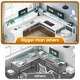 thumbnail image 6 of Two Person Desk, Gaming Desk with Led Lights, 108" Home Office Desk with File Drawer & Power Outlet, Corner Computer Desk with Monitor Shelf, File Cabinet and 6 Drawer, White, 6 of 8