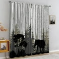 thumbnail image 4 of Forest Wild Animal Elephant Window Curtains Treatments, Retro Rustic Wooden Board Style Blackout Rod Pocket Window Drapes, Breathable Foldable Window Shades for Living Room Bedroom-W42xL54in, 4 of 6