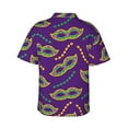 thumbnail image 3 of Bixox Men's Hawaiian Shirts Men's Carnival Masks and Beads Print Short-Sleeve Shirt-XX-Large, 3 of 8