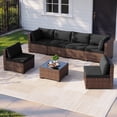 thumbnail image 3 of Noelse 7 Pieces Outdoor Patio Furniture Set, Wicker Sectional Sofa Set Sectional Conversation Sets with Cushions and Coffee Table for Garden, Balcony, Porch, Black, 3 of 9