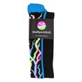 thumbnail image 2 of Crazy Socks with Lightning Bolts Electric Storm Over the Calf (Multi-Neon/Black, Large), 2 of 2